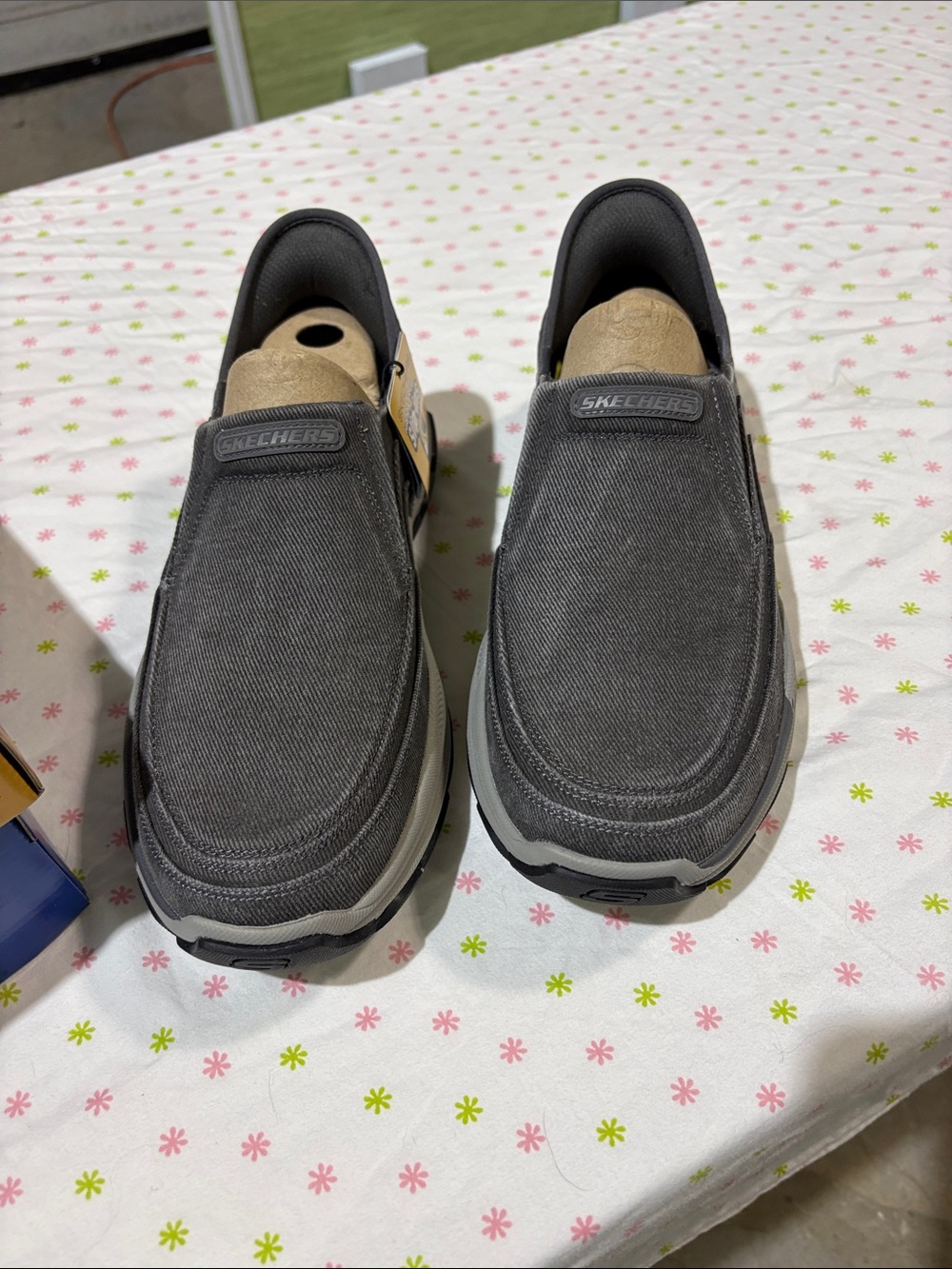 Skechers Men’s Slip-On Loafers in Charcoal Gray